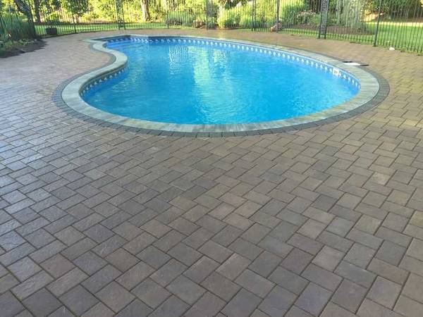 Pavers Installed for Pool Deck in Cheshire, CT (1)